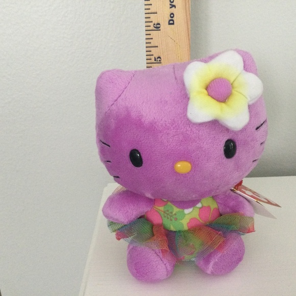 Ty Beanie Babies Hello Kitty Purple (Hawaiian Tutu Swimsuit) Plush - Picture 1 of 8